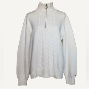 TOMMY HILFIGER CABLE KNIT QUARTER-ZIP SWEATER